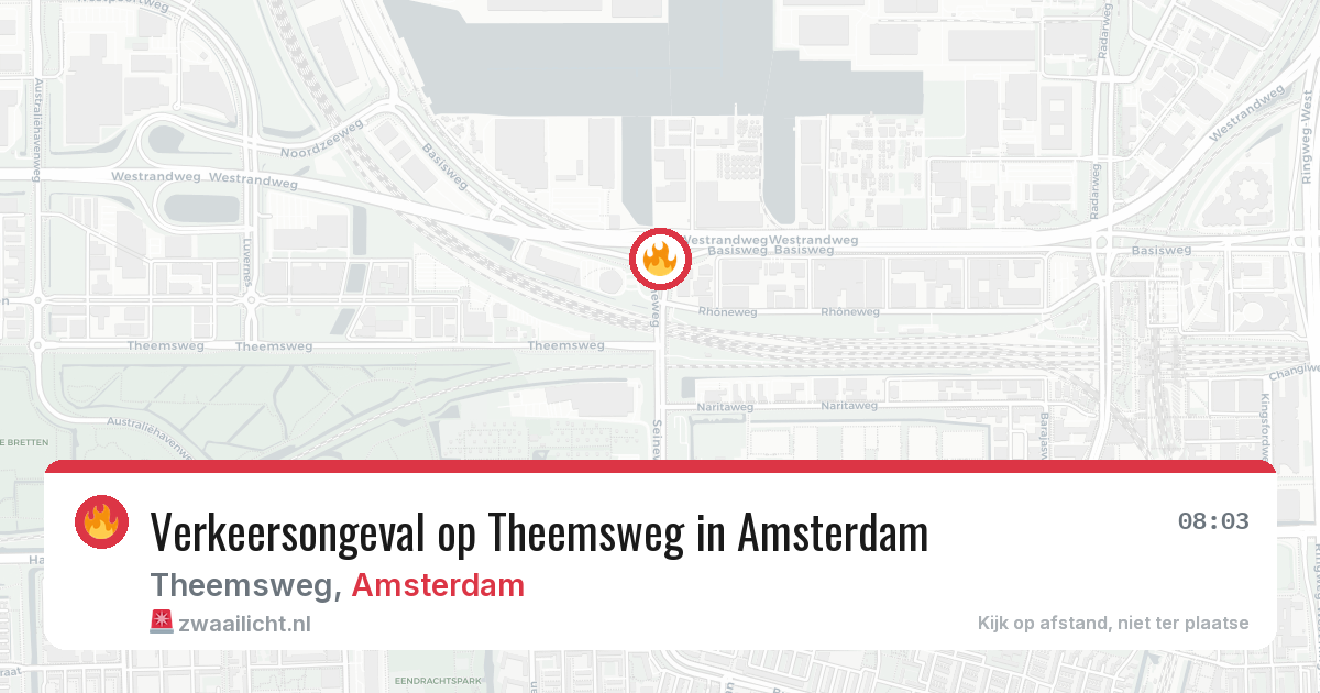 Verkeersongeval op Theemsweg in Amsterdam — 18 jul 2026