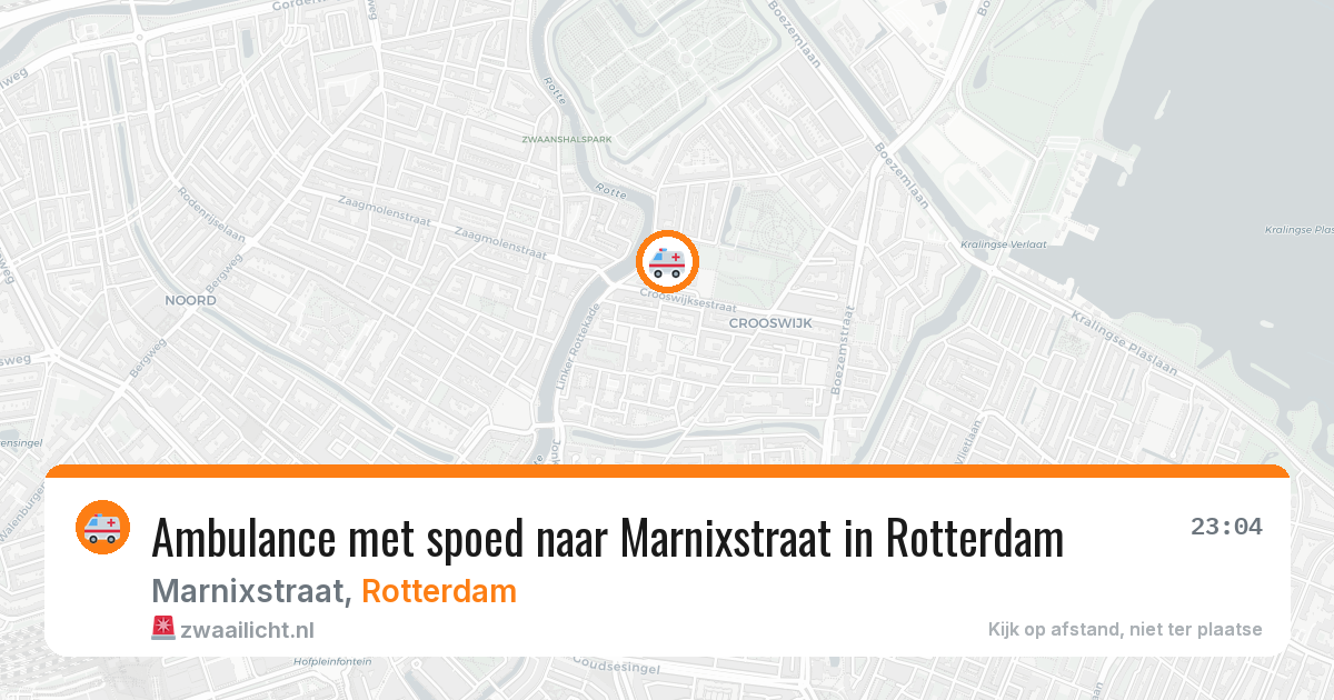 Ambulance met spoed naar Marnixstraat in Rotterdam — 5 aug 2026