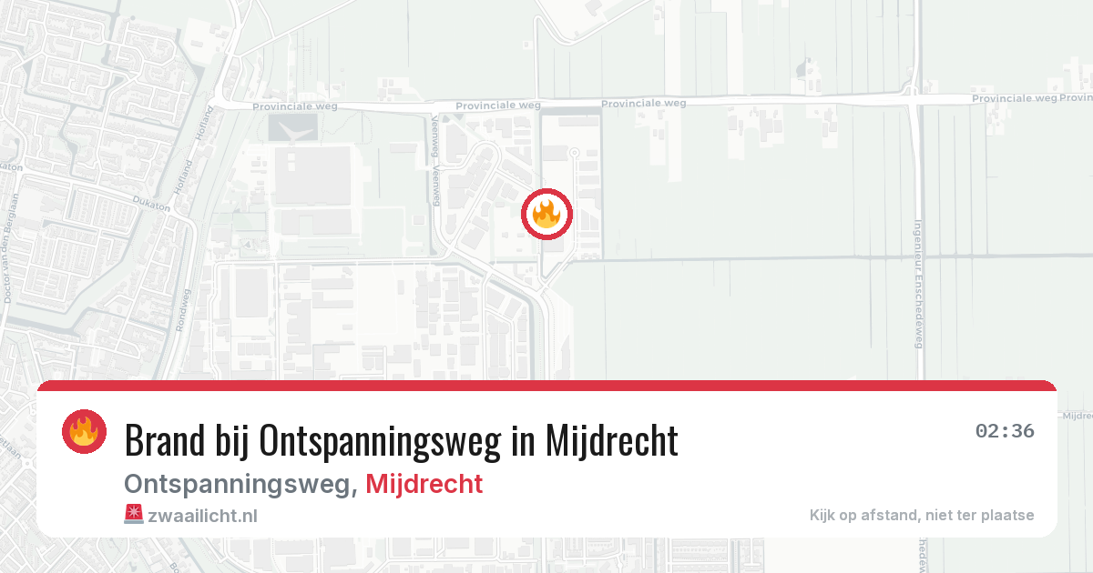 Brand bij Ontspanningsweg in Mijdrecht — 1 aug 2026