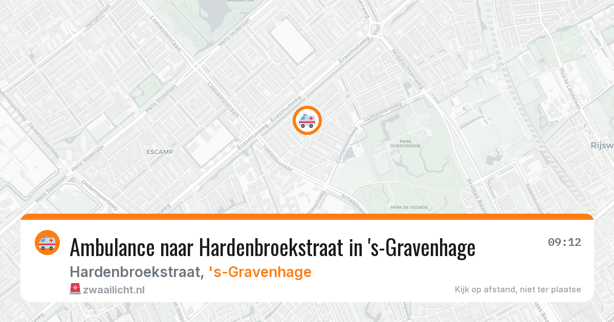 Ambulance naar Hardenbroekstraat in 's-Gravenhage — 9 aug 2026