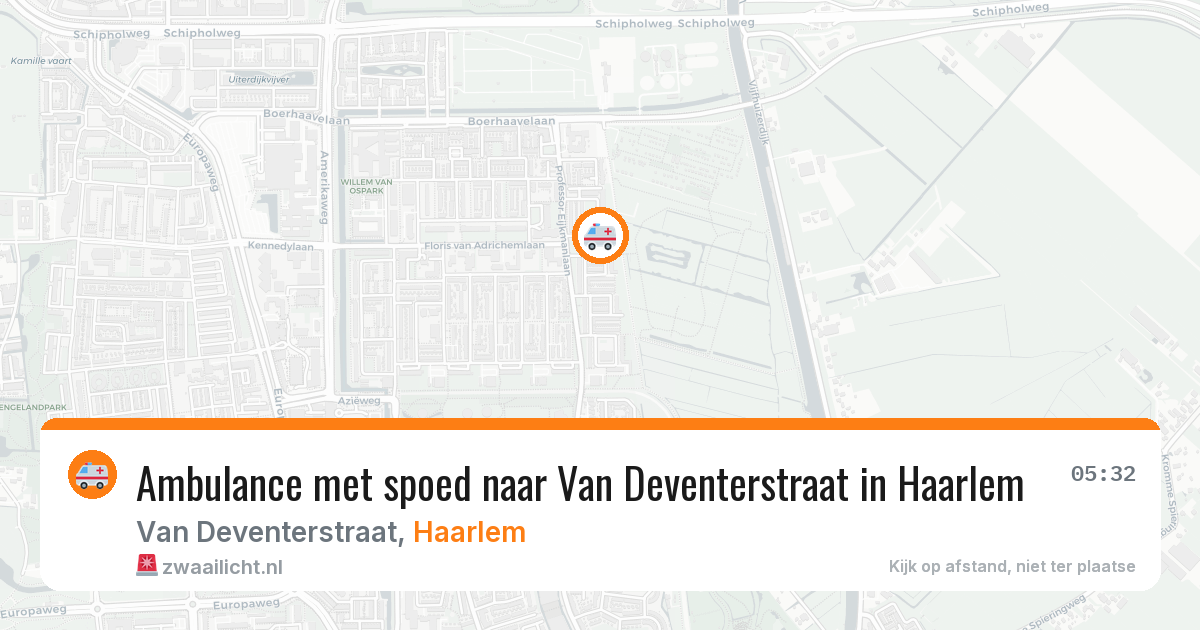 Ambulance met spoed naar Van Deventerstraat in Haarlem — 28 jun 2026