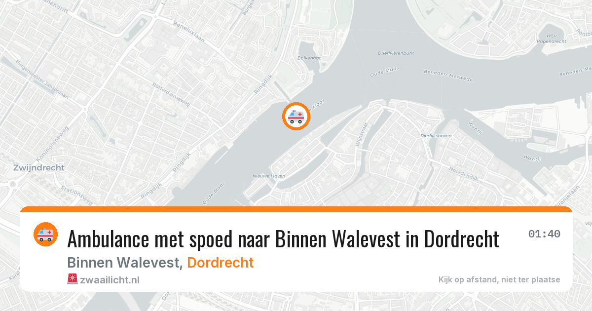 Ambulance met spoed naar Binnen Walevest in Dordrecht — 1 aug 2026