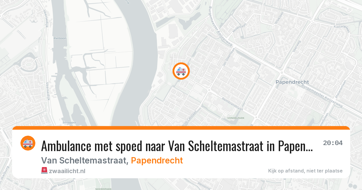 Ambulance met spoed naar Van Scheltemastraat in Papendrecht — 4 jul 2026