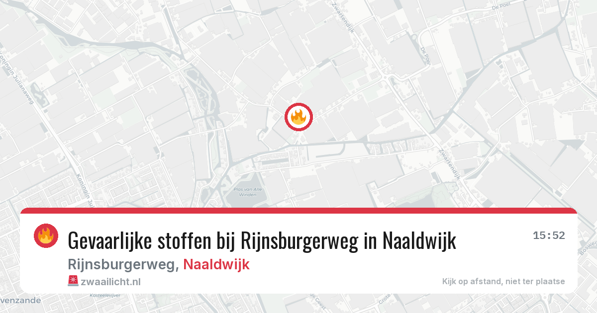 Gevaarlijke stoffen bij Rijnsburgerweg in Naaldwijk — 8 jun 2026
