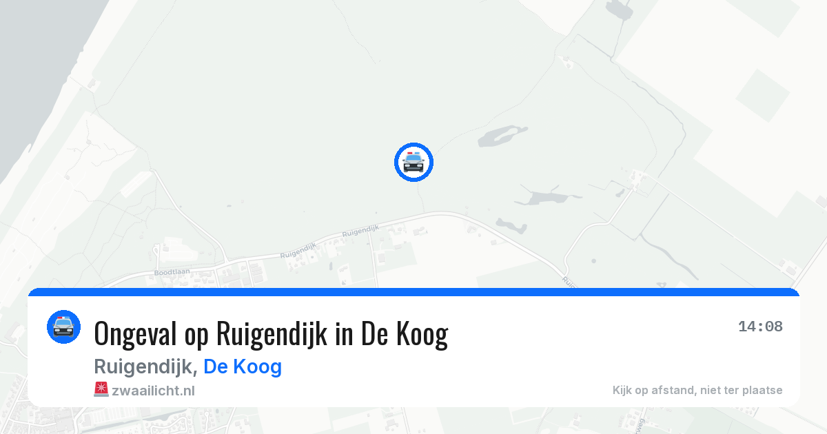 Ongeval op Ruigendijk in De Koog — 12 aug 2026