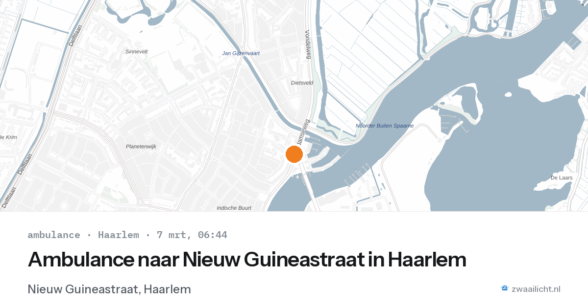 Ambulance naar Nieuw Guineastraat in Haarlem — 7 mrt 2026