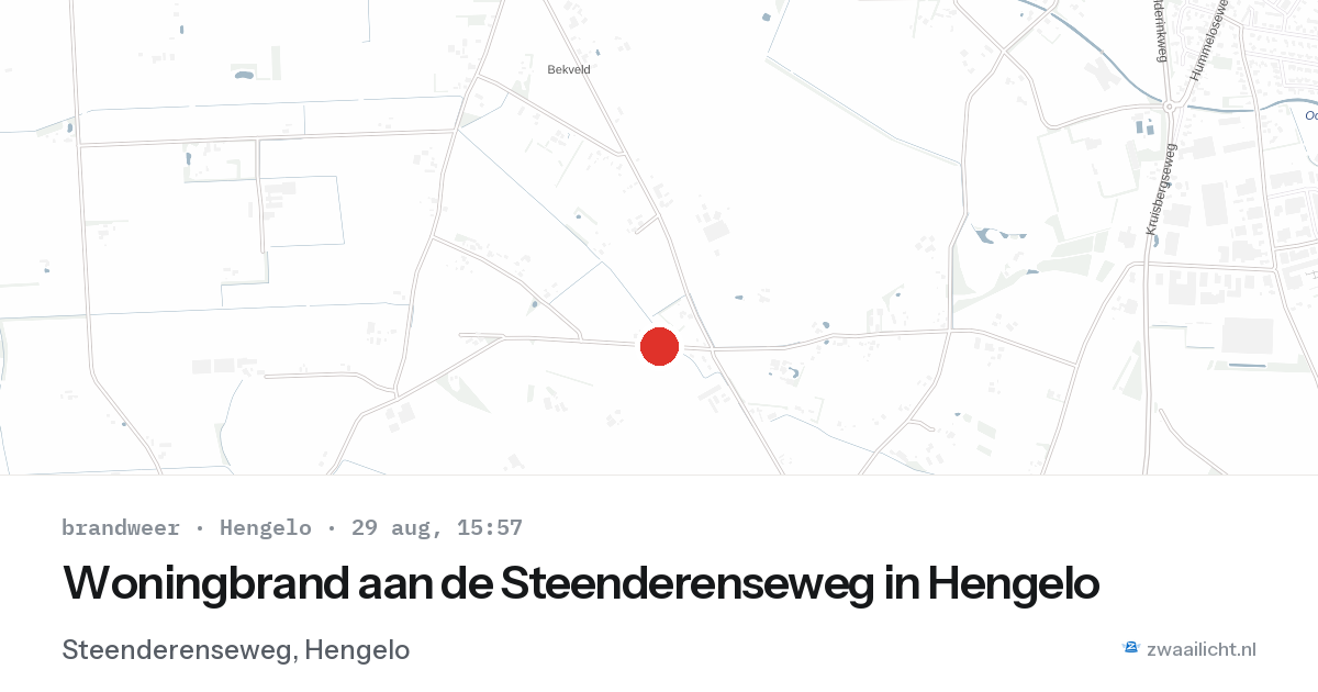 Woningbrand aan de Steenderenseweg in Hengelo — 29 aug 2026
