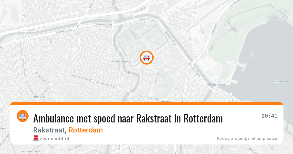Ambulance met spoed naar Rakstraat in Rotterdam — 26 jun 2026