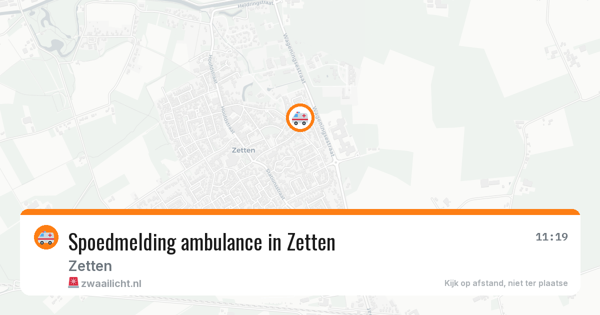 Spoedmelding ambulance in Zetten — 14 aug 2026