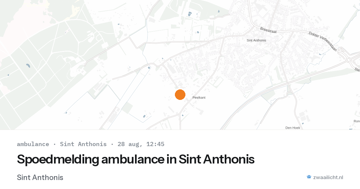 Spoedmelding ambulance in Sint Anthonis — 28 aug 2026