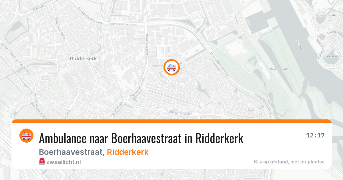 Ambulance naar Boerhaavestraat in Ridderkerk — 13 aug 2026