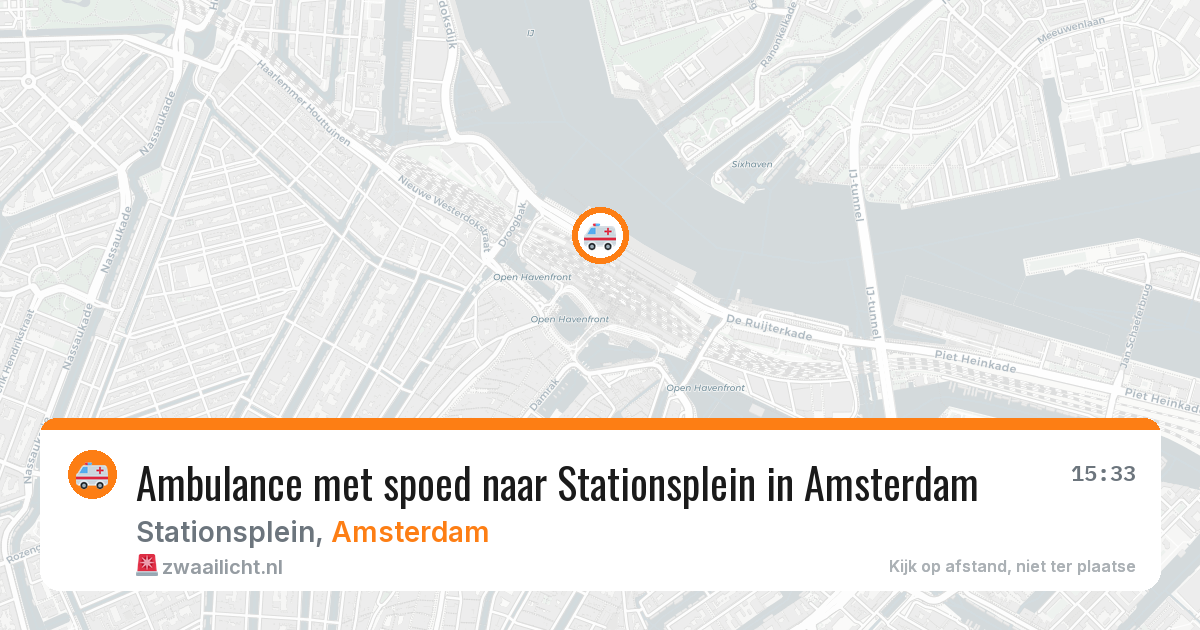 Ambulance met spoed naar Stationsplein in Amsterdam — 1 jul 2026