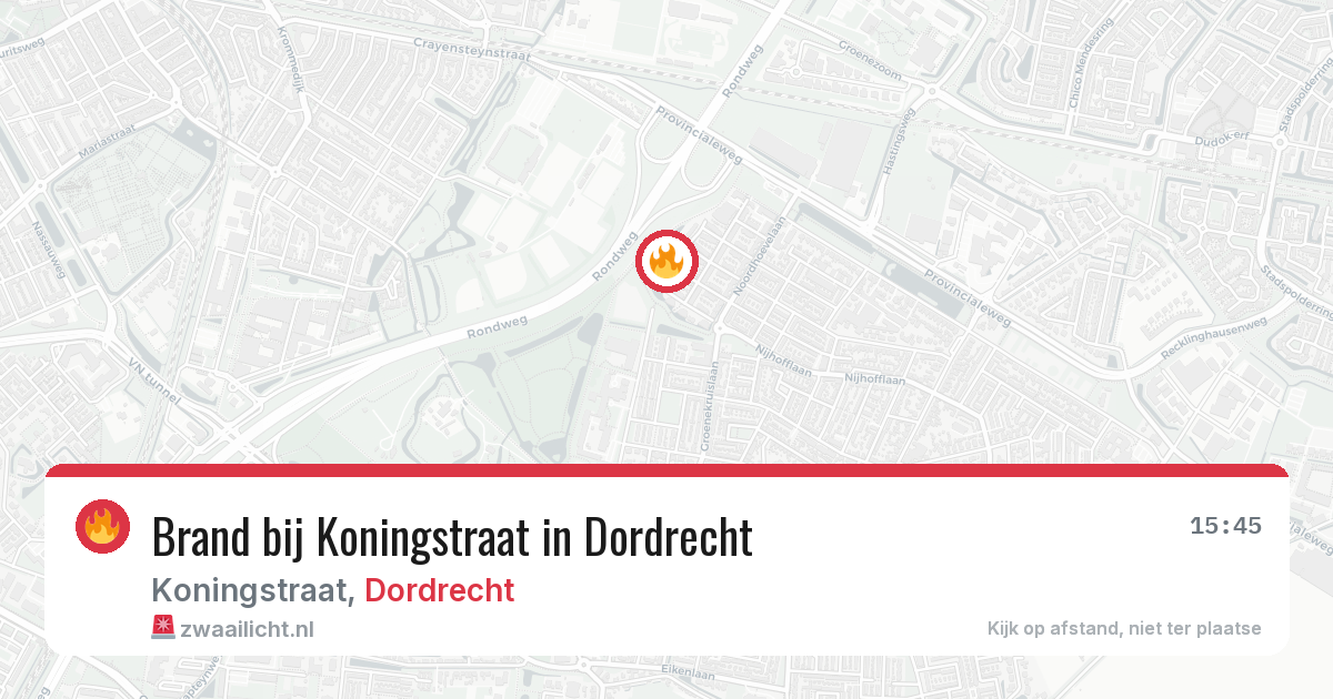 Brand bij Koningstraat in Dordrecht — 2 aug 2026