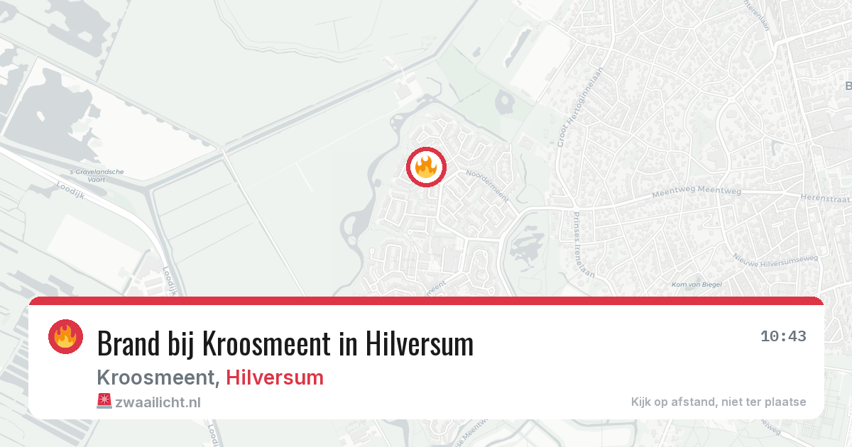 Brand bij Kroosmeent in Hilversum — 10 aug 2026