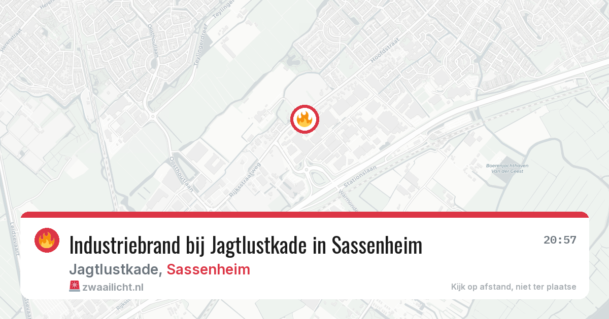 Industriebrand bij Jagtlustkade in Sassenheim — 23 jul 2026