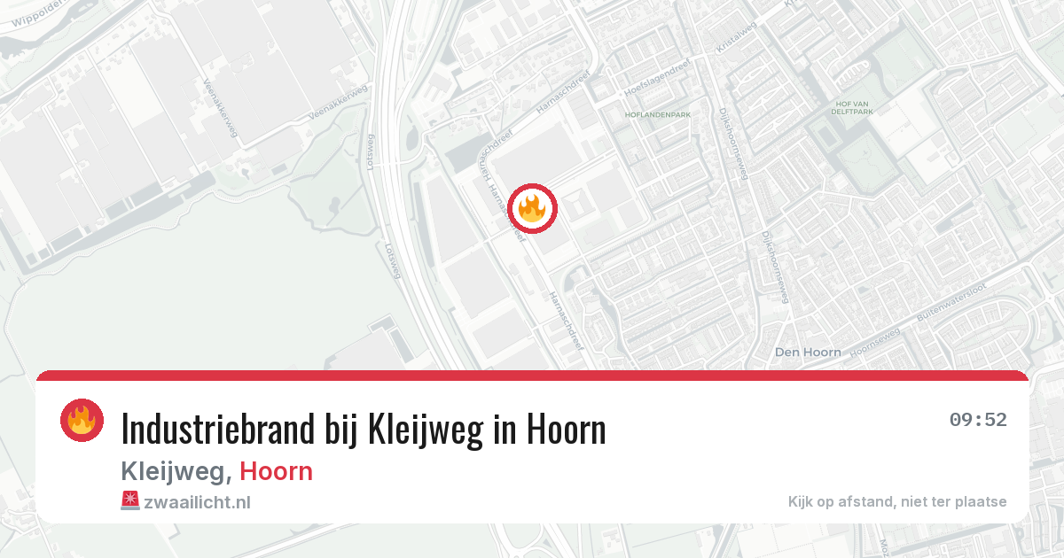 Industriebrand bij Kleijweg in Hoorn — 23 jun 2026