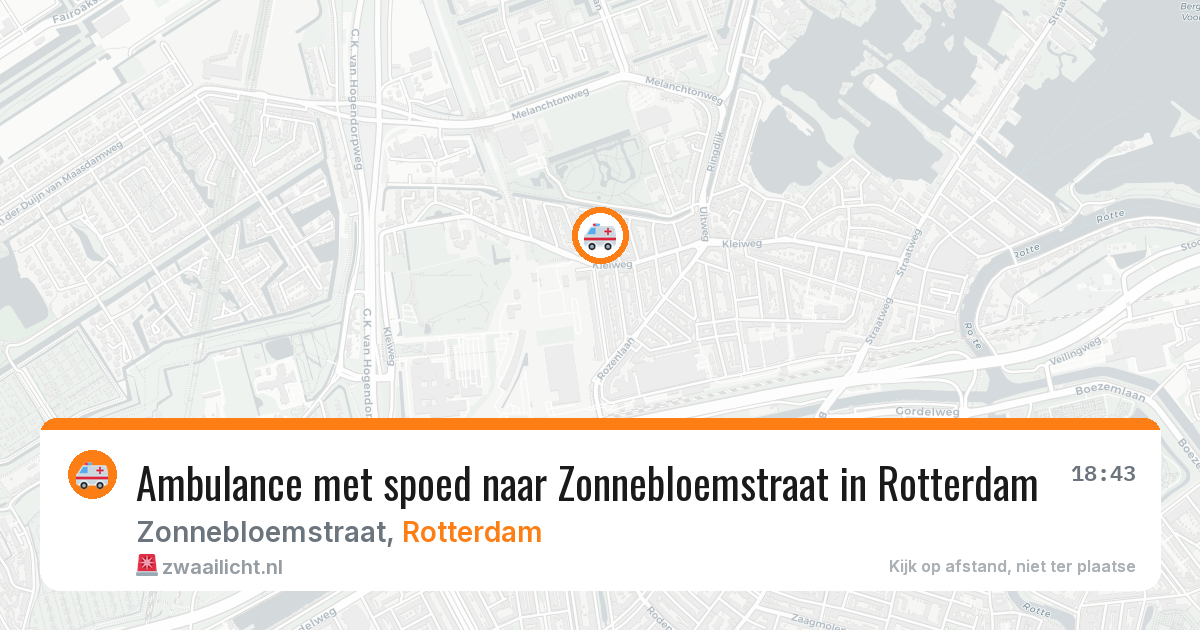 Ambulance met spoed naar Zonnebloemstraat in Rotterdam — 2 aug 2026