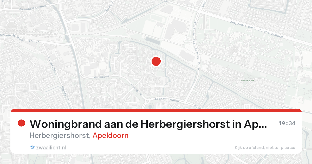 Woningbrand aan de Herbergiershorst in Apeldoorn — 22 aug 2026