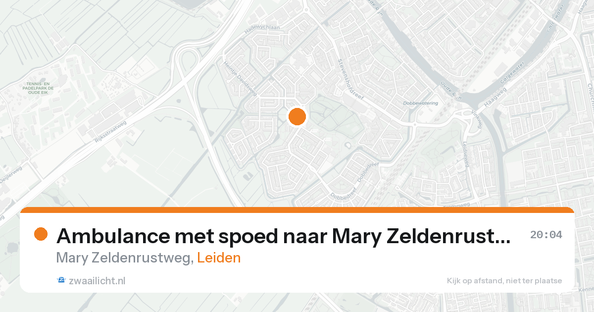 Ambulance met spoed naar Mary Zeldenrustweg in Leiden — 16 aug 2026