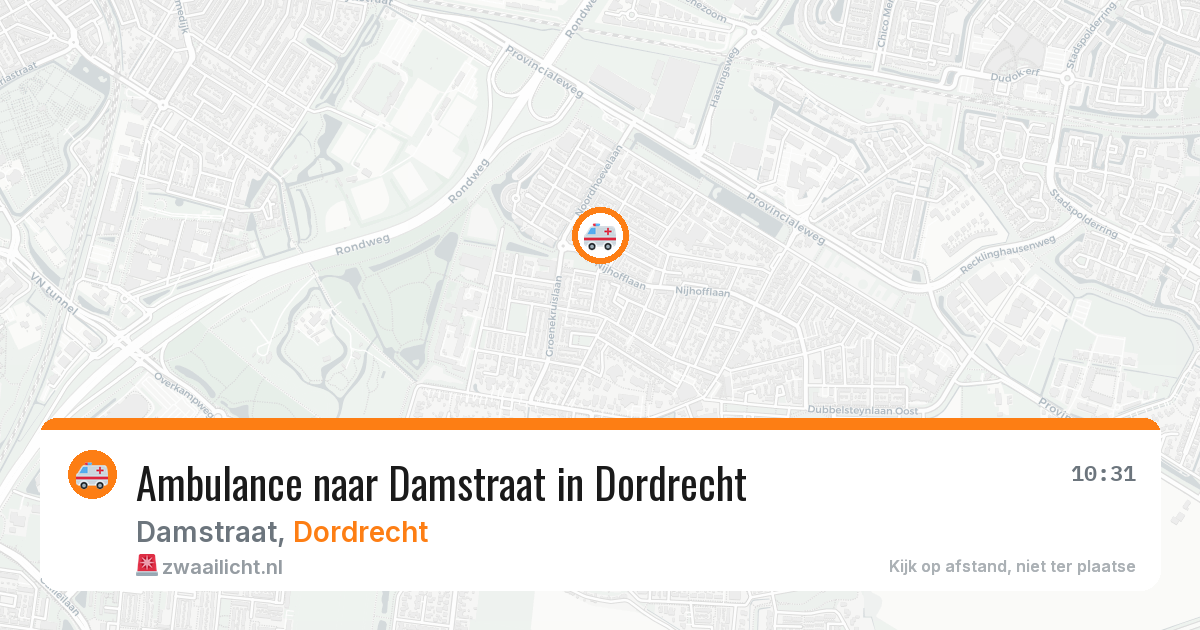 Ambulance naar Damstraat in Dordrecht — 22 mrt 2026