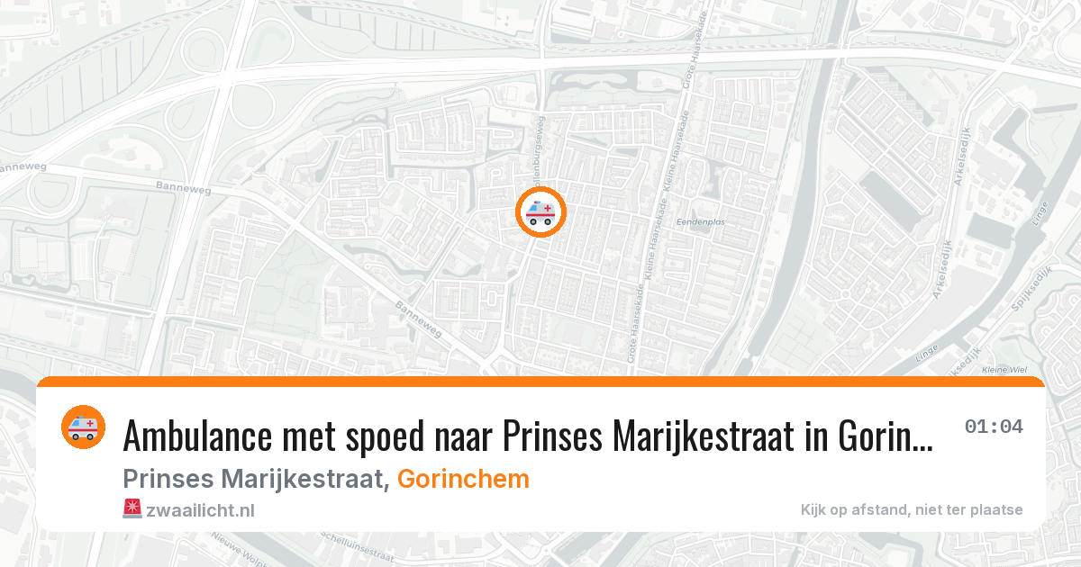Ambulance met spoed naar Prinses Marijkestraat in Gorinchem — 12 jul 2026