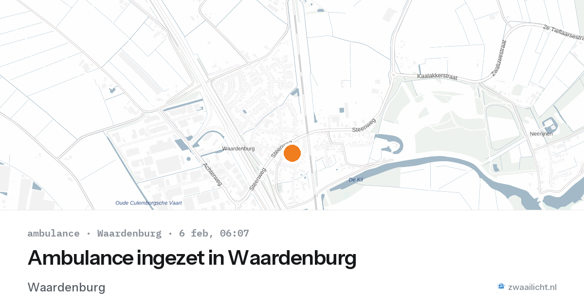 Ambulance ingezet in Waardenburg — 6 feb 2026