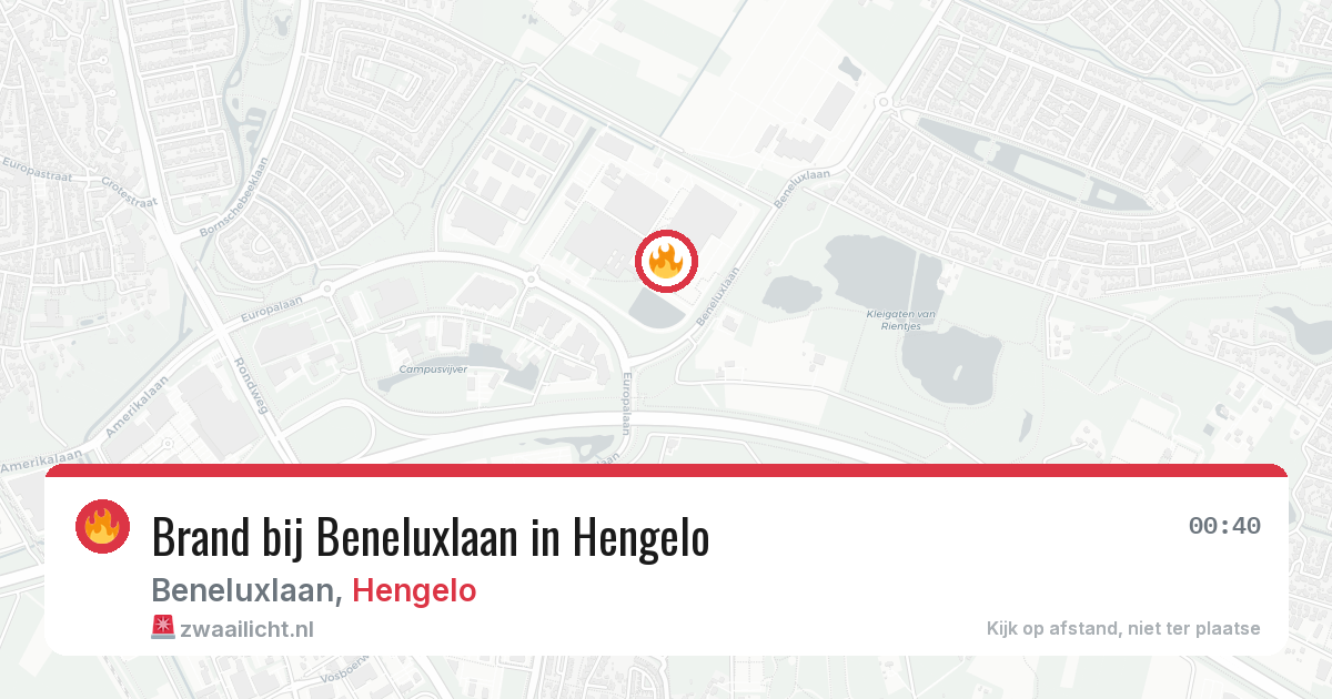 Brand bij Beneluxlaan in Hengelo — 19 jun 2026