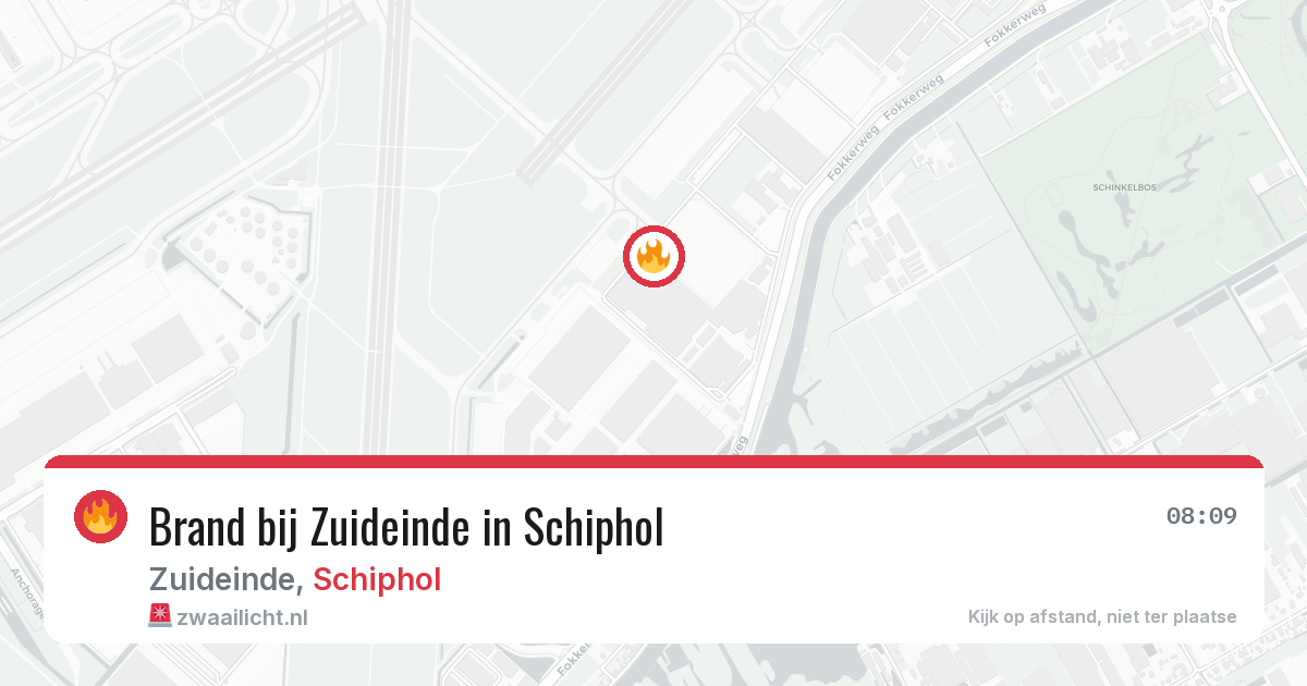 Brand bij Zuideinde in Schiphol — 2 aug 2026