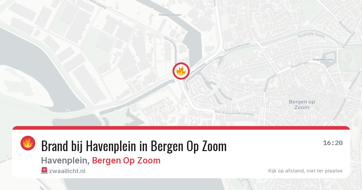 Brand bij Havenplein in Bergen Op Zoom — 6 aug 2026