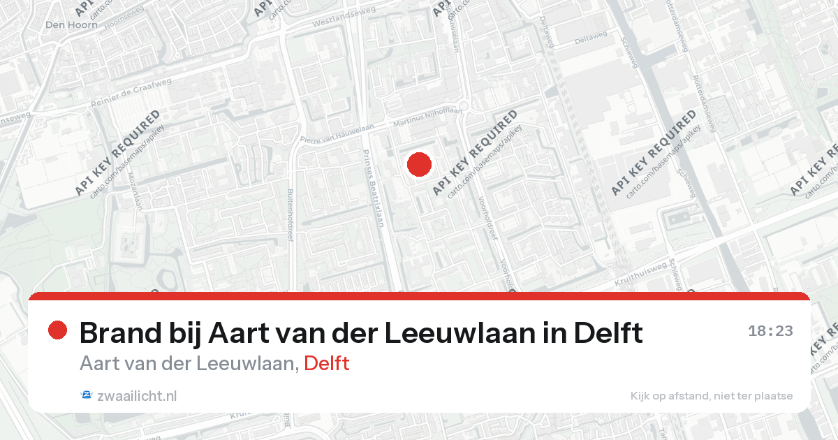 Brand bij Aart van der Leeuwlaan in Delft — 26 aug 2026