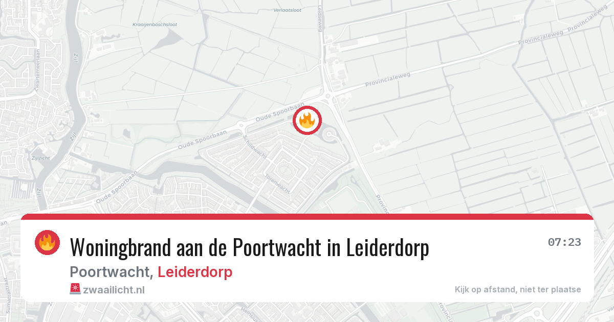 Woningbrand aan de Poortwacht in Leiderdorp — 1 aug 2026