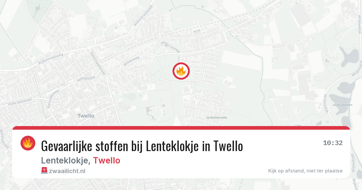 Gevaarlijke stoffen bij Lenteklokje in Twello — 16 apr 2026
