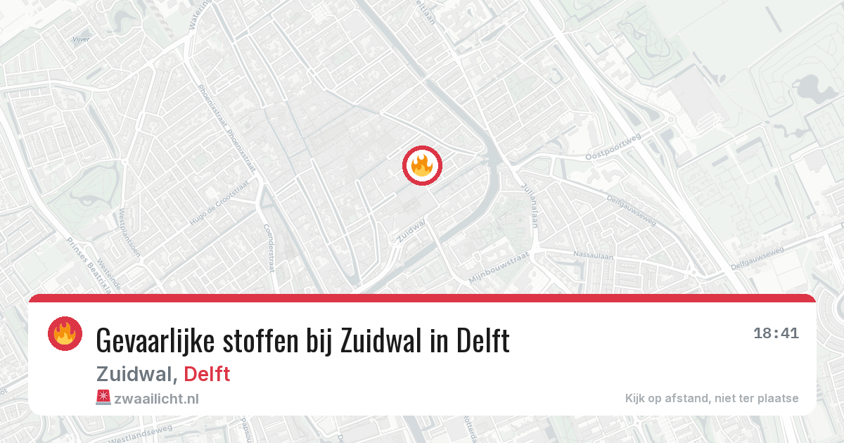 Gevaarlijke stoffen bij Zuidwal in Delft — 27 jun 2026