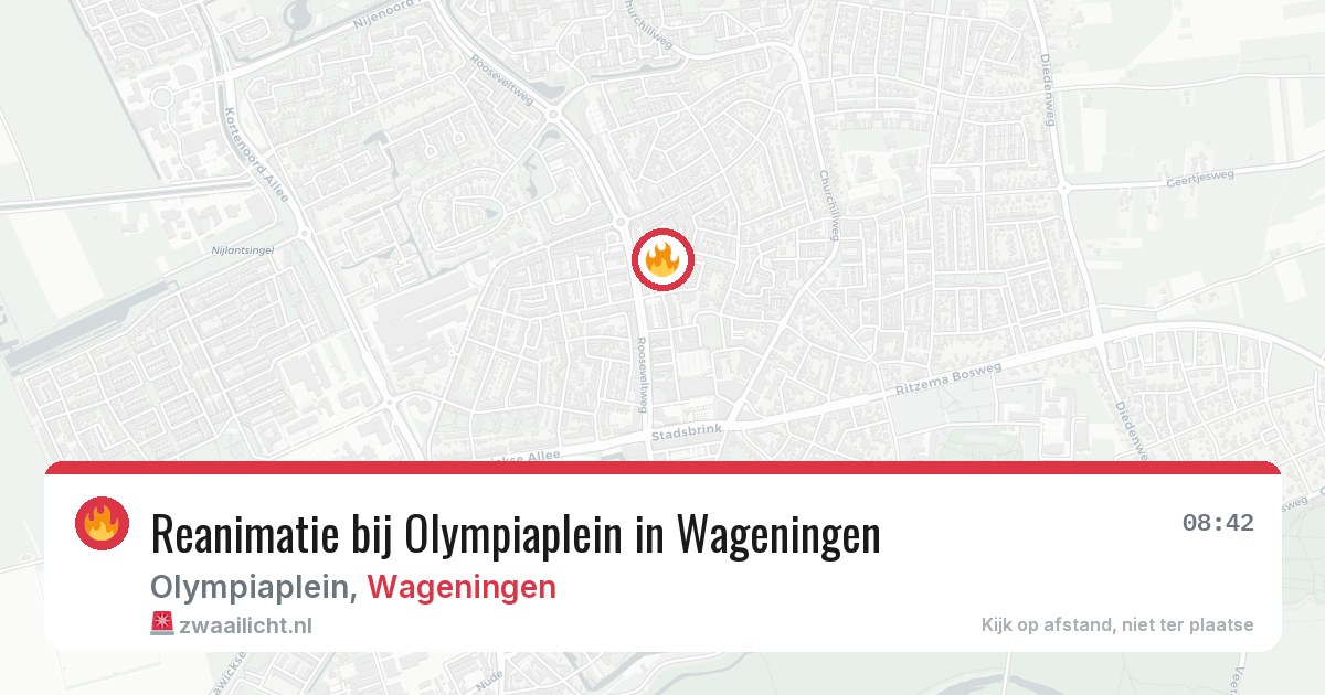 Reanimatie bij Olympiaplein in Wageningen — 30 jun 2026