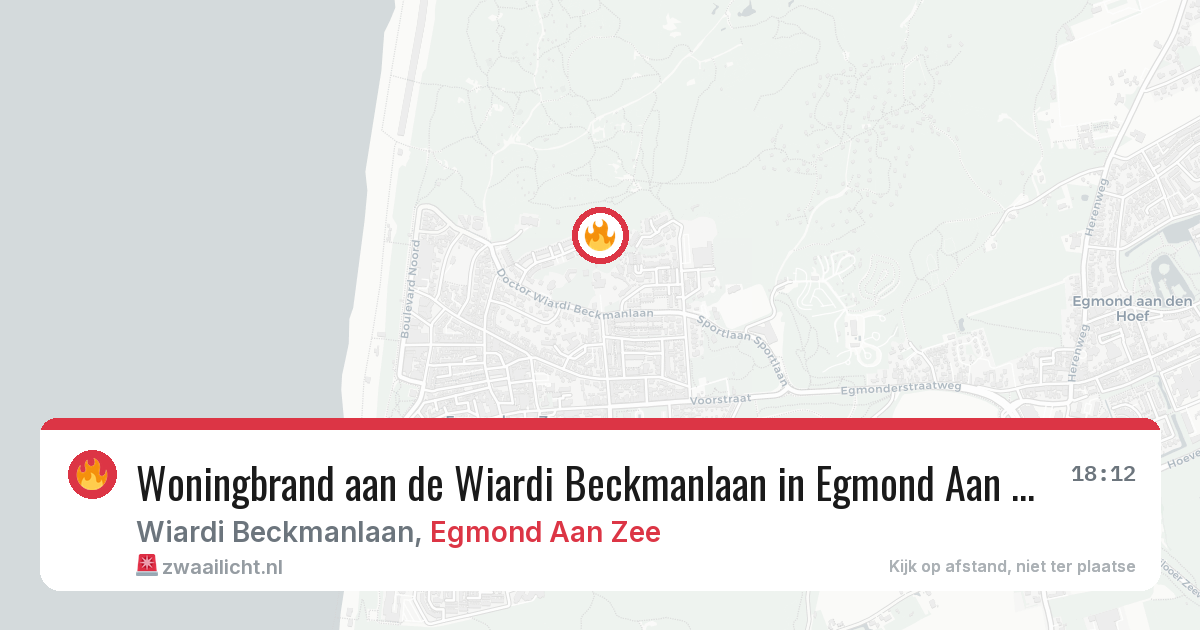 Woningbrand aan de Wiardi Beckmanlaan in Egmond Aan Zee — 15 feb 2026