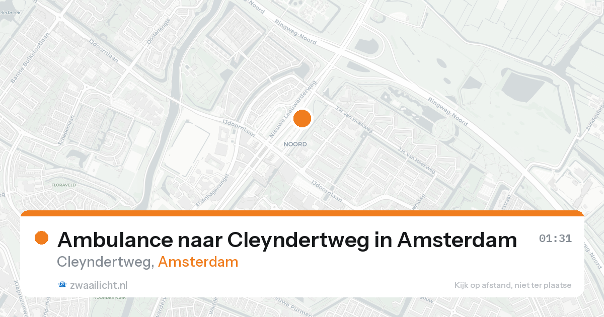 Ambulance naar Cleyndertweg in Amsterdam — 25 mei 2026