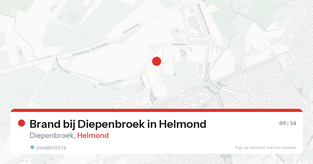 Brand bij Diepenbroek in Helmond — 22 aug 2026