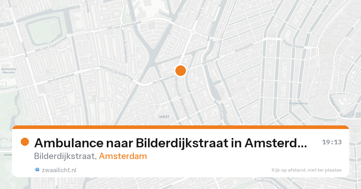 Ambulance naar Bilderdijkstraat in Amsterdam — 25 aug 2026