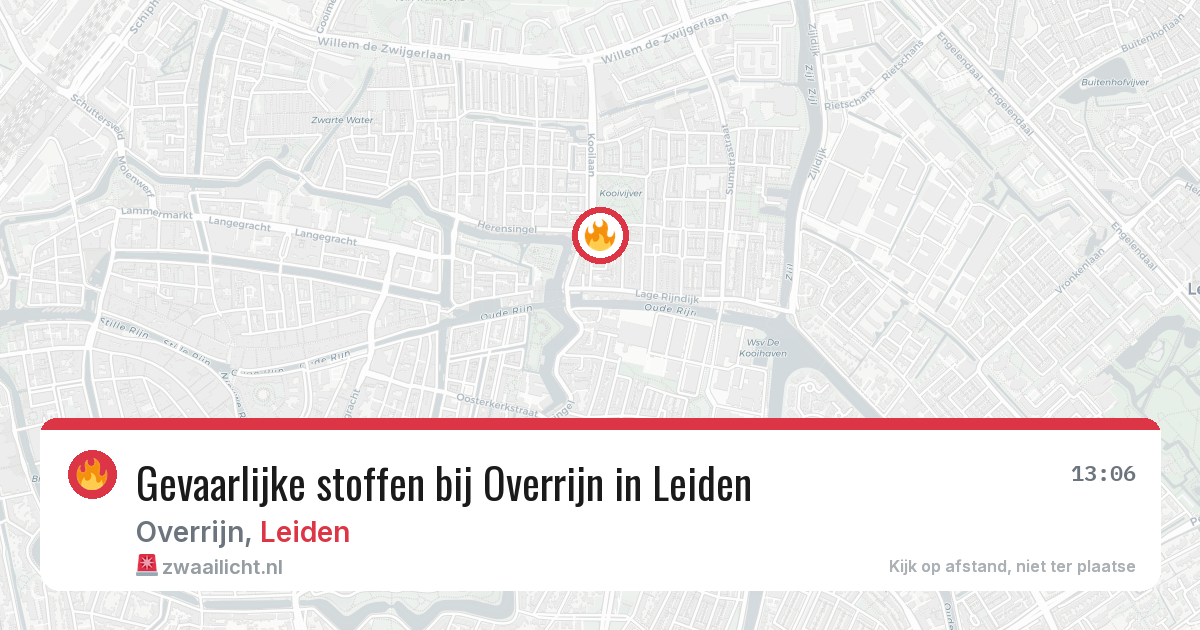 Gevaarlijke stoffen bij Overrijn in Leiden — 10 aug 2026