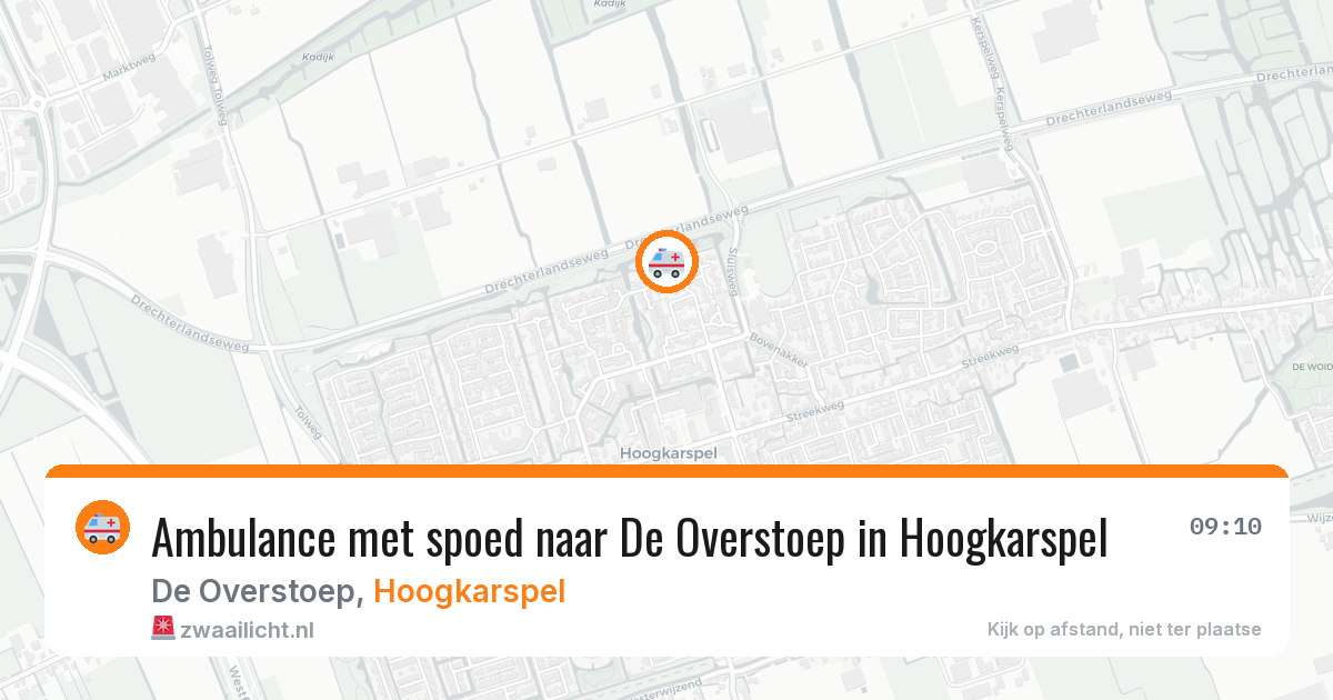 Ambulance met spoed naar De Overstoep in Hoogkarspel — 10 jul 2026