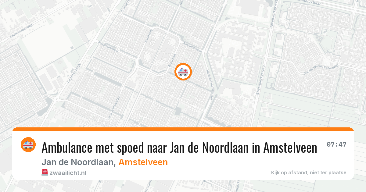 Ambulance met spoed naar Jan de Noordlaan in Amstelveen — 30 mei 2026
