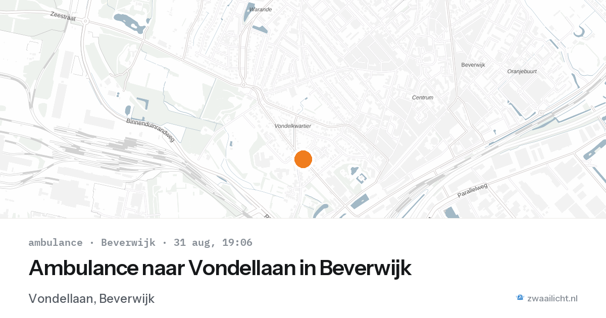 Ambulance naar Vondellaan in Beverwijk — 31 aug 2026