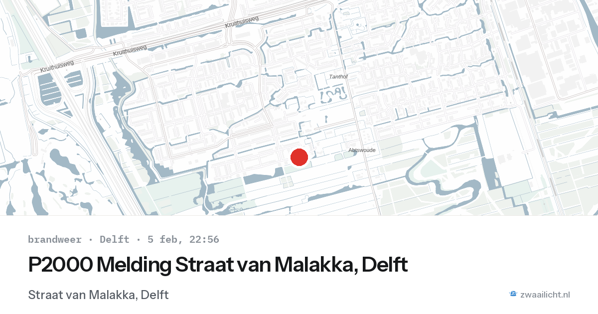P2000 Melding Straat van Malakka, Delft — 5 feb 2026