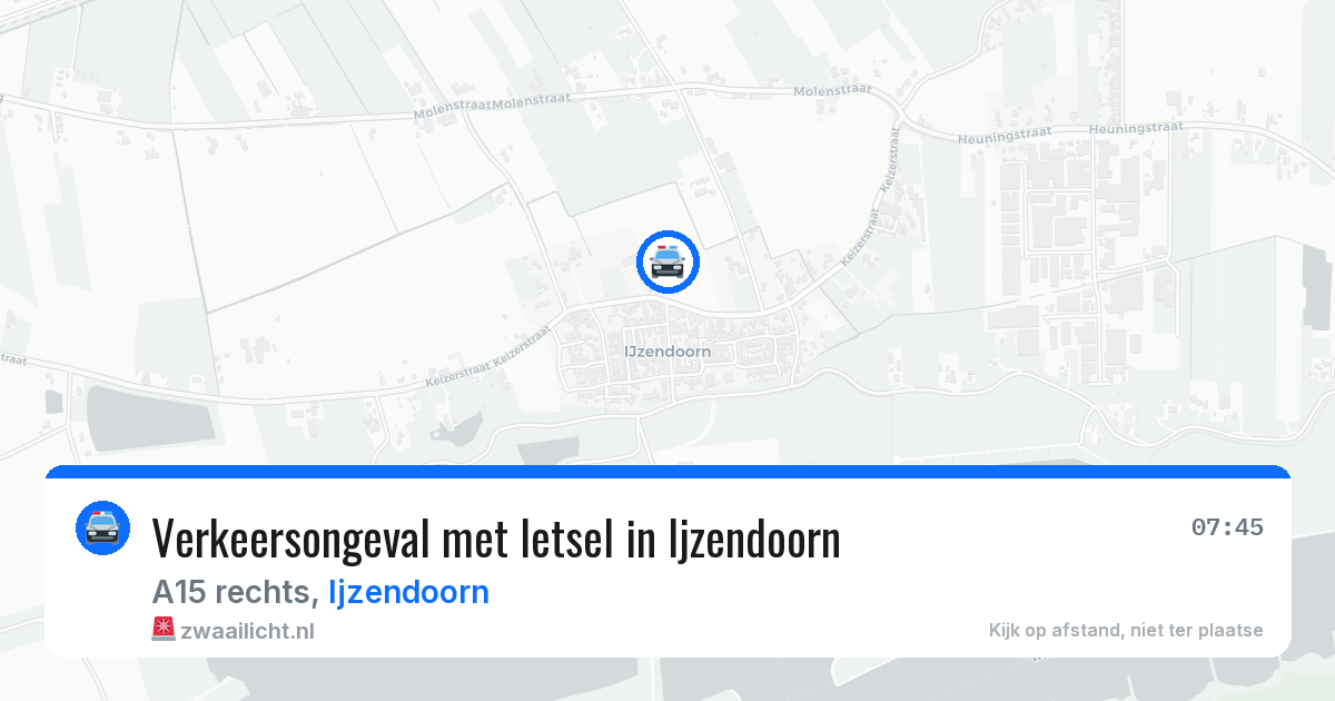 Verkeersongeval met letsel in Ijzendoorn — 13 jun 2026