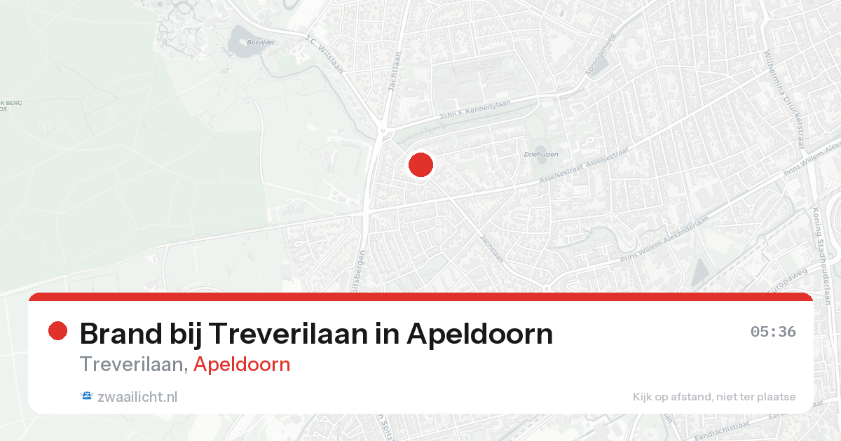 Brand bij Treverilaan in Apeldoorn — 16 aug 2026
