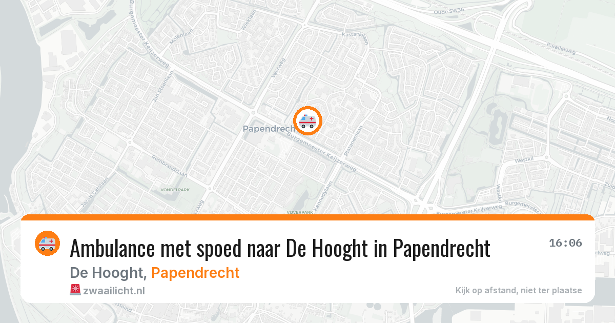 Ambulance met spoed naar De Hooght in Papendrecht — 11 aug 2026