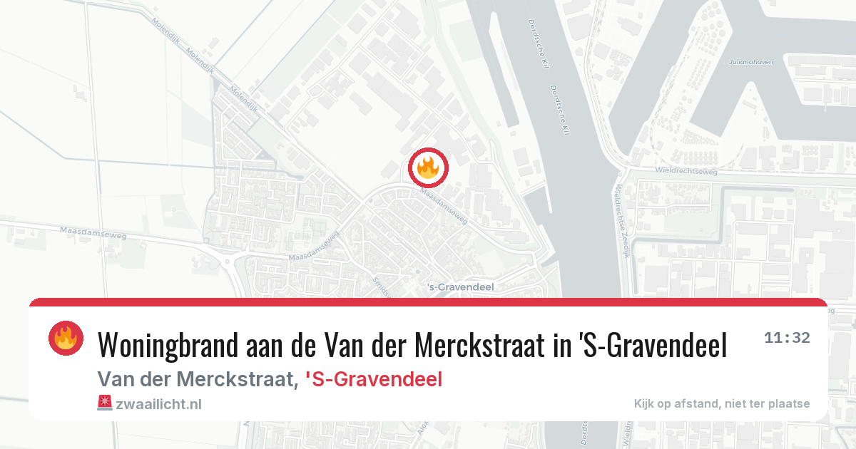 Woningbrand aan de Van der Merckstraat in 'S-Gravendeel — 4 apr 2026