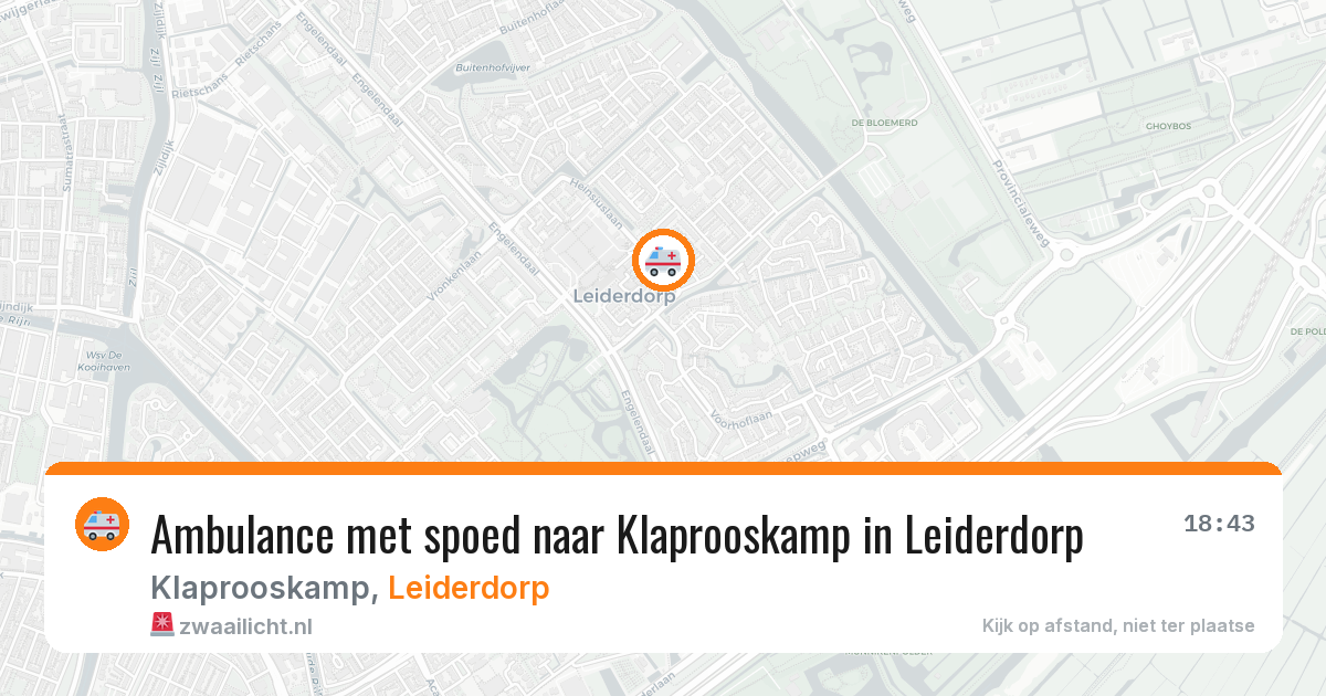 Ambulance met spoed naar Klaprooskamp in Leiderdorp — 3 jul 2026