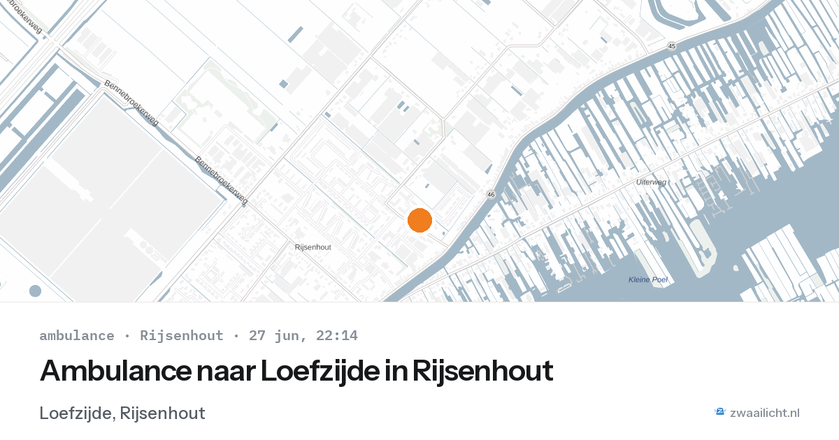 Ambulance naar Loefzijde in Rijsenhout — 27 jun 2026