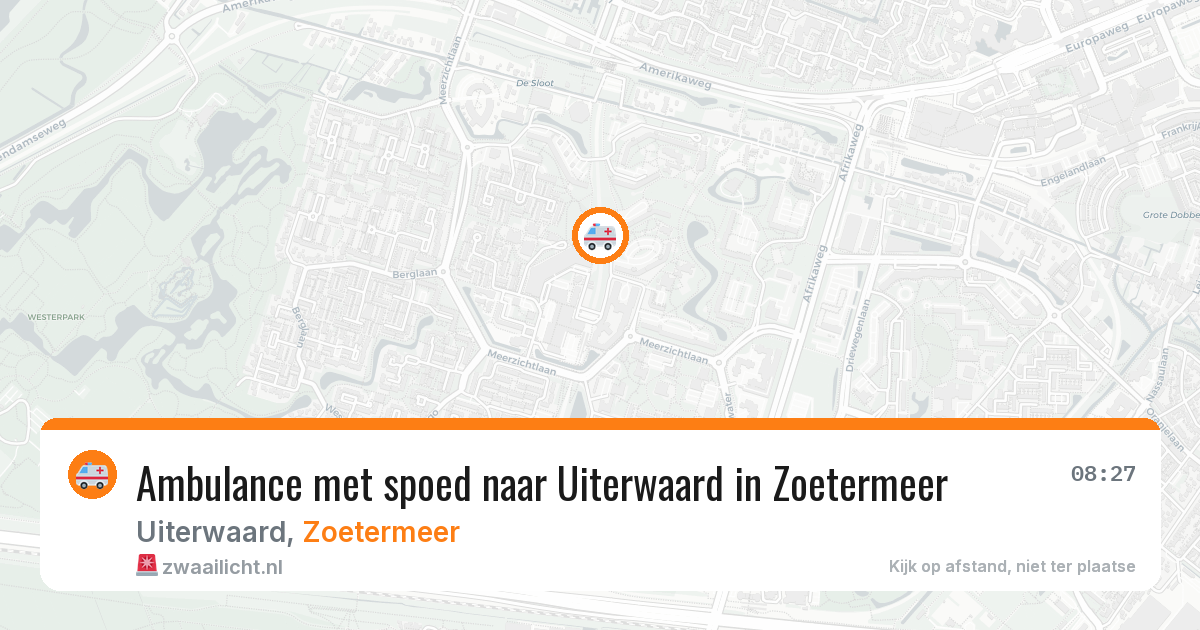 Ambulance met spoed naar Uiterwaard in Zoetermeer — 11 aug 2026